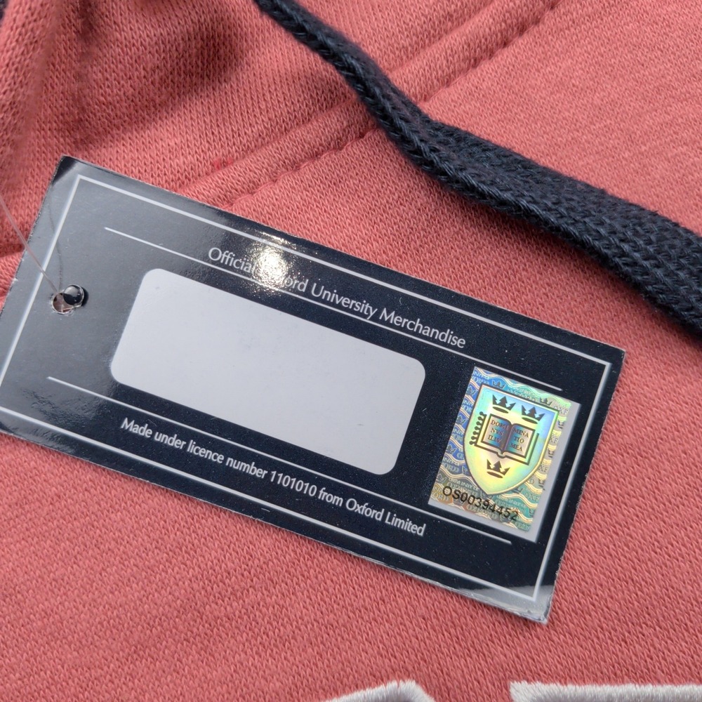 NEW Oxford University Hoodie Mens XXL Pink Official Merchandise Crest Sweatshirt - Picture 3 of 11